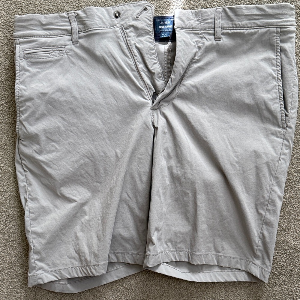 J. Crew Light Gray -Tech Shorts - 32 W - 9 L